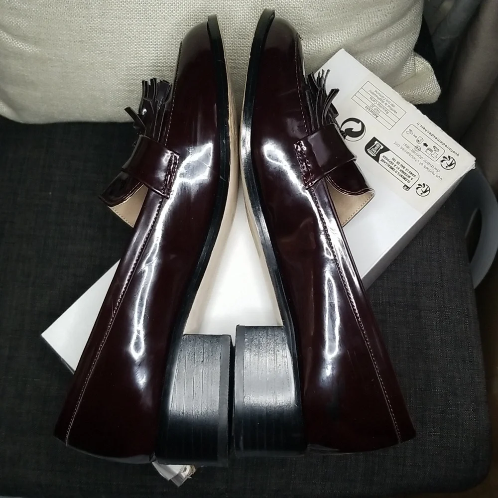 Womens H&M Burgundy loafers size 8.5 - Picture 5 of 10